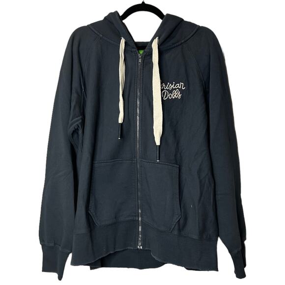 Sandrine Rose Tops - Sandrine Rose Parisian Dolls Zip Up Hoodie Sweatshirt Black Women Medium NWT